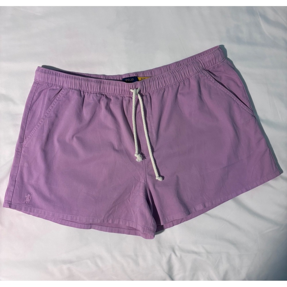 Polo Ralph Lauren Women Soft Lilac Twill Drawstring Shorts XL NWT 211810198009